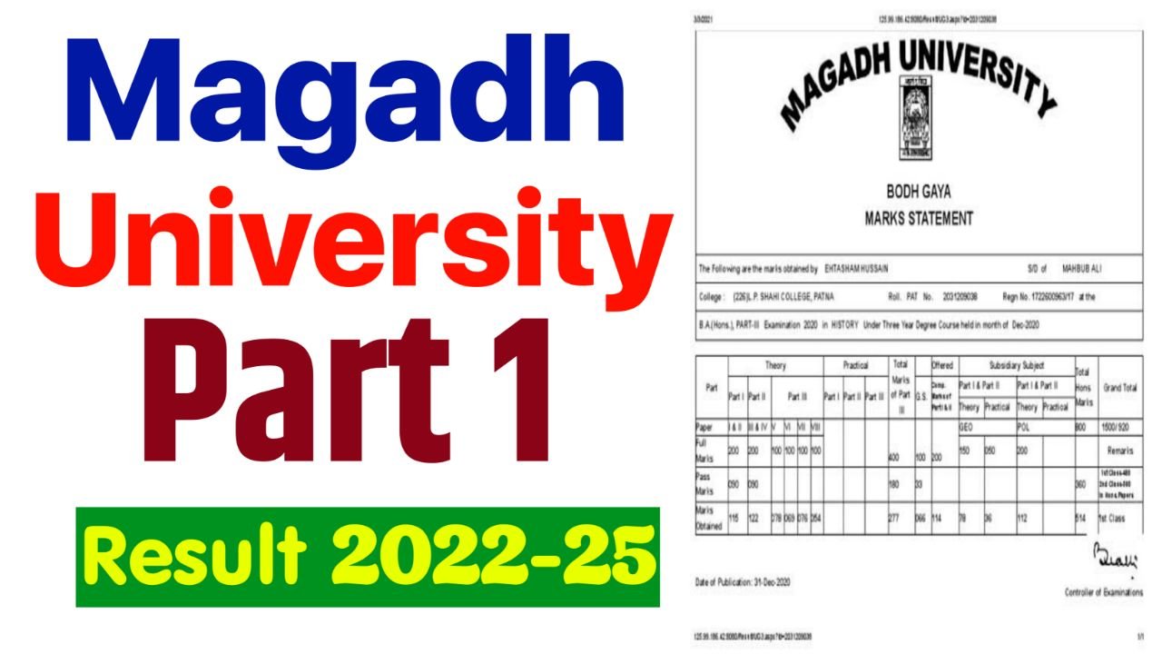 Magadh University Part 1 Result 2024 Kab Tak Aayega : जानिए कब तक आएगा पार्ट वन रिजल्ट 2022-25 का